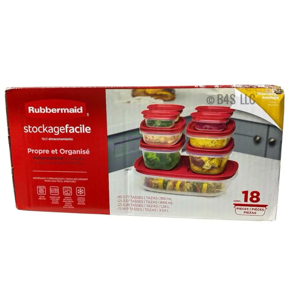 Rubbermaid Easy Store Clear Food Storage Container Set 18-Piece with Lids